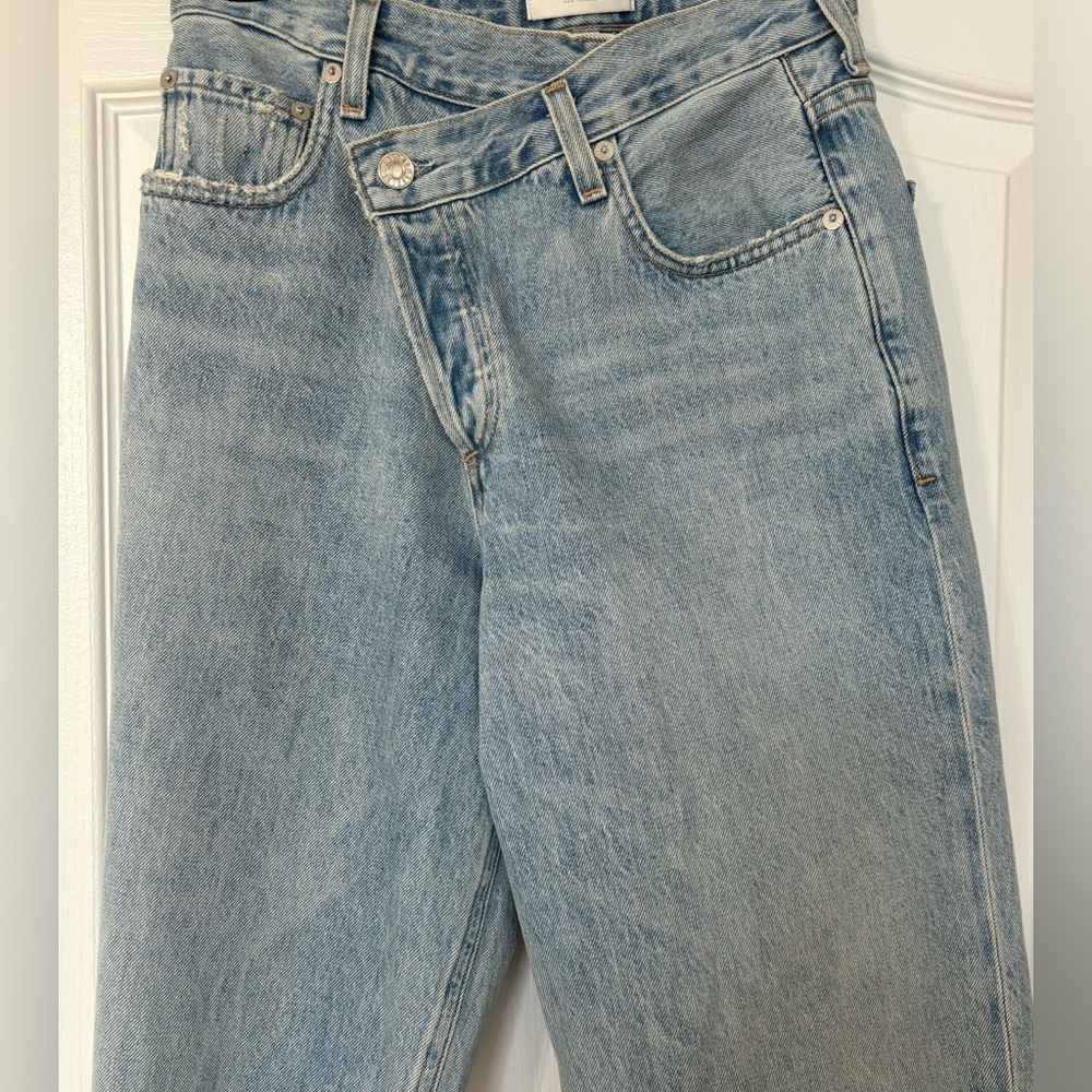 AGOLDE CROSSOVER WAIST DENIM JEANS